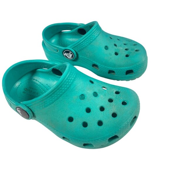 Crocs Classic Green Slip On Clogs Toddler Size C 7 shoes - Picture 1 of 7